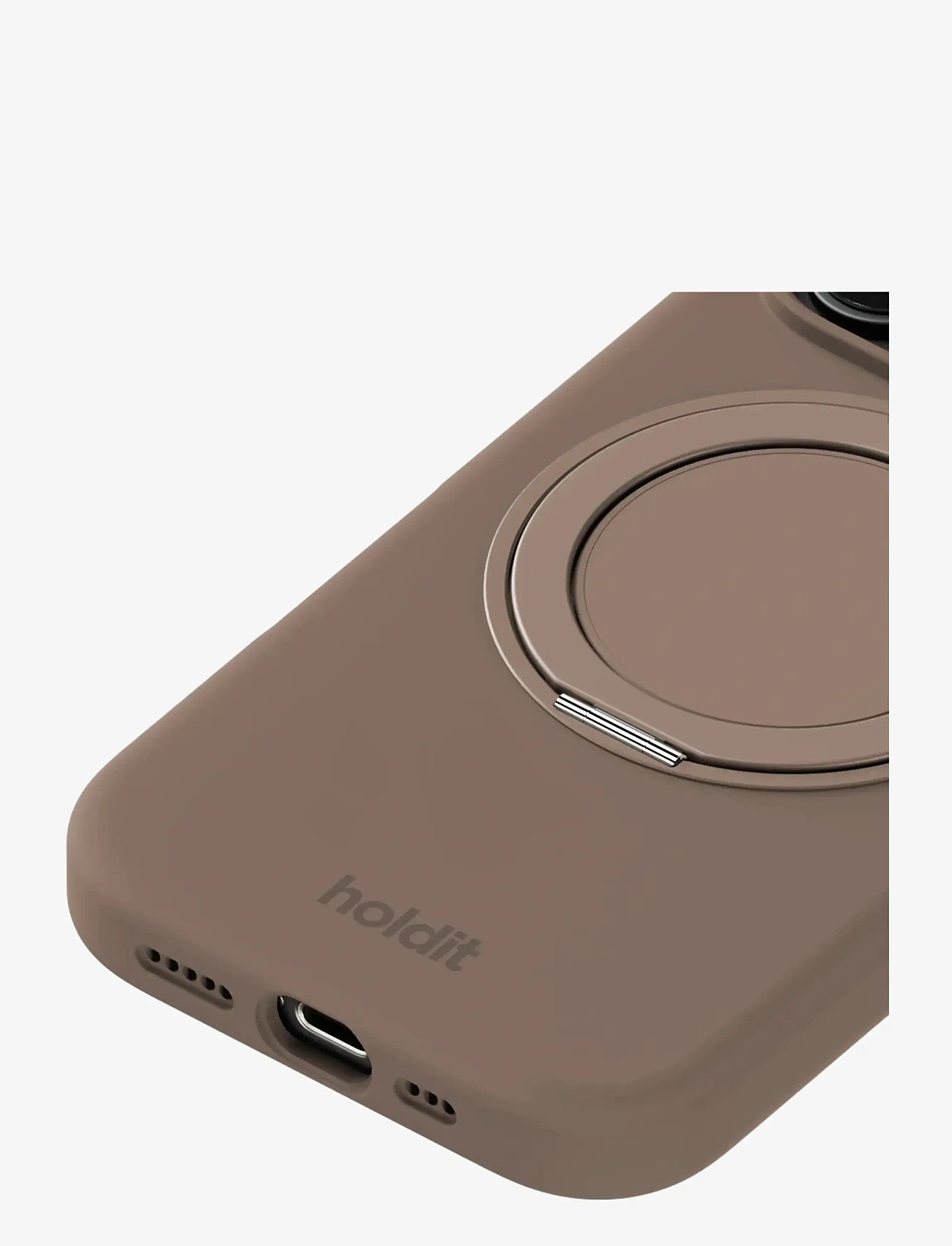 Holdit - Silicone Stand Case iPhone 16 Pro Mocha Brown - mobilskal - mocha brown - 2