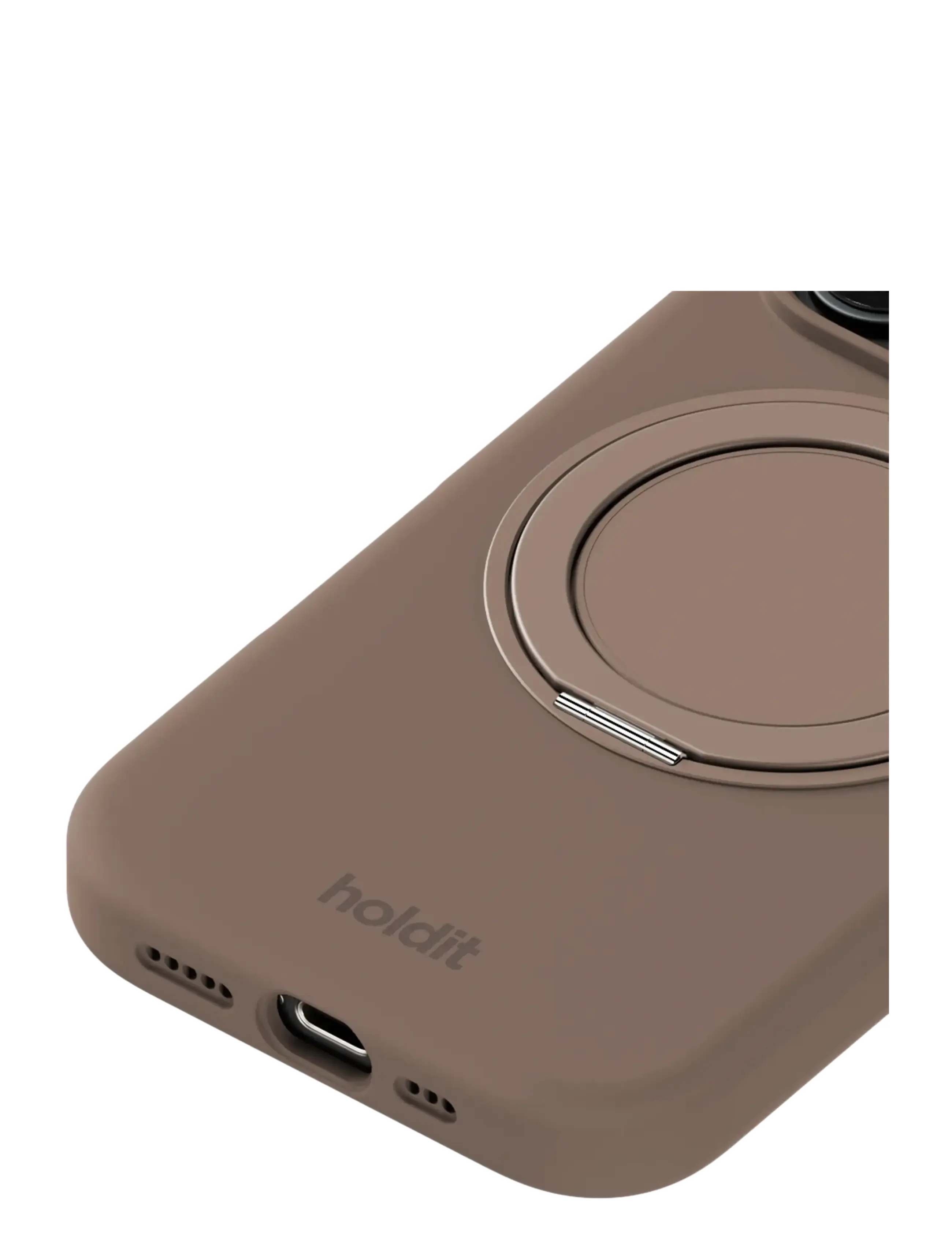 Holdit - Silicone Stand Case iPhone 16 Pro Mocha Brown - etui na telefony - mocha brown - 2