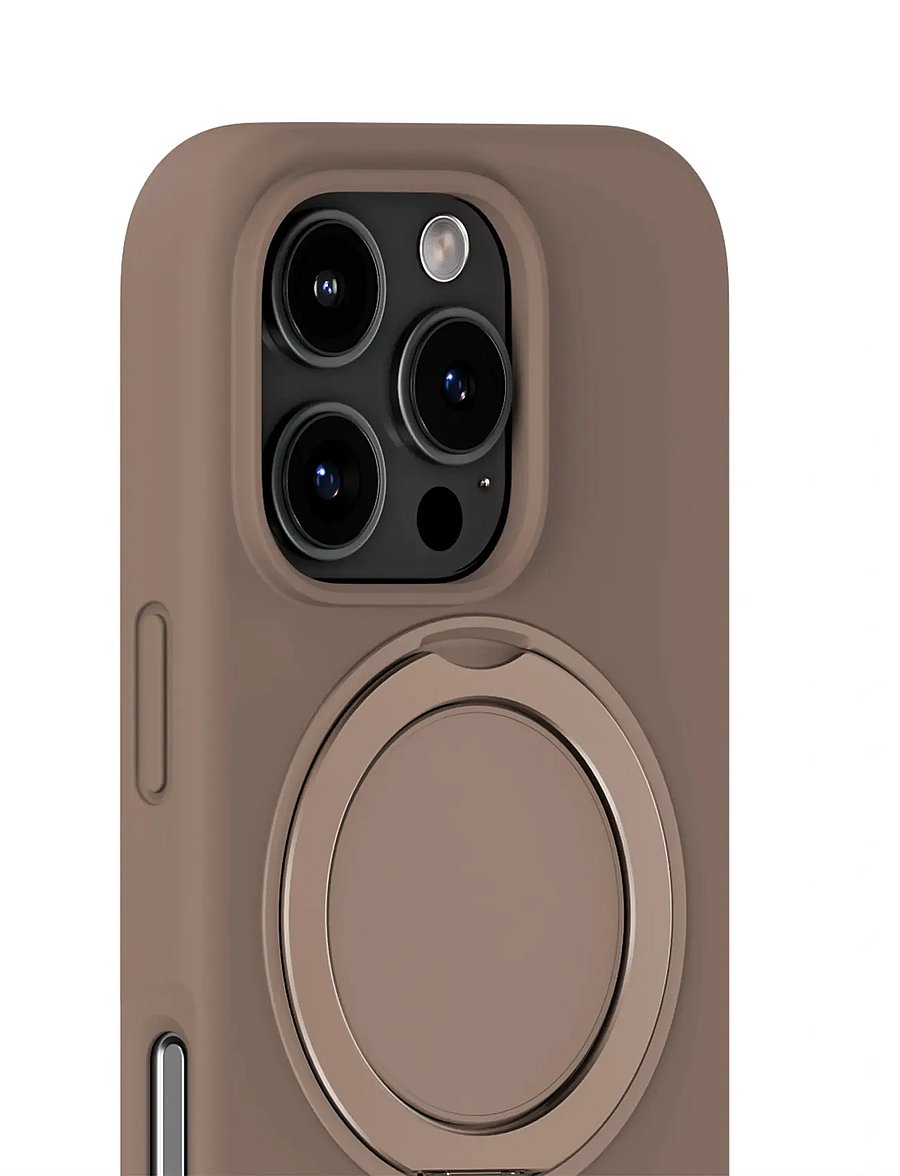 Holdit - Silicone Stand Case iPhone 16 Pro Mocha Brown - etui na telefony - mocha brown - 3