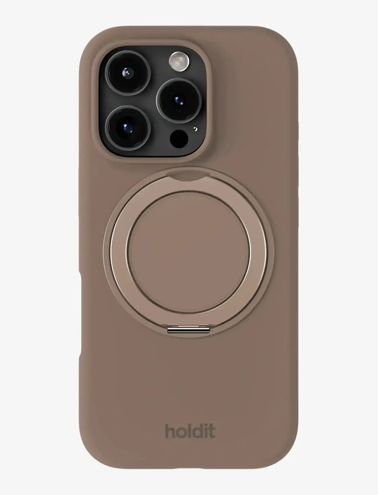 Holdit - Silicone Stand Case iPhone 16 Pro Max Mocha Brown - mobilskal - mocha brown - 0