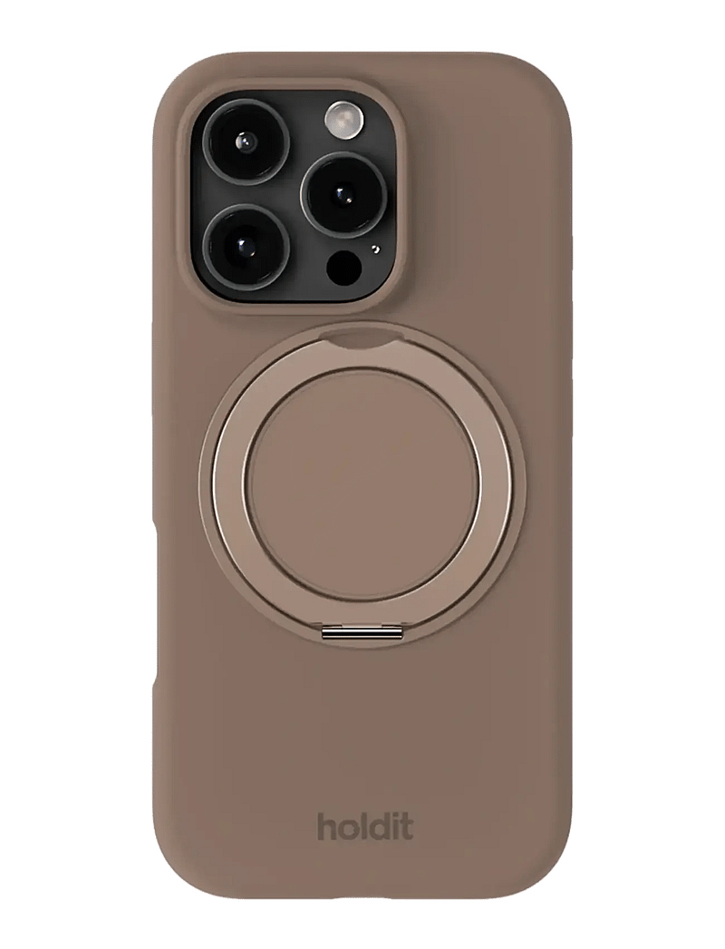 Holdit - Silicone Stand Case iPhone 16 Pro Max Mocha Brown - mobilskal - mocha brown - 0