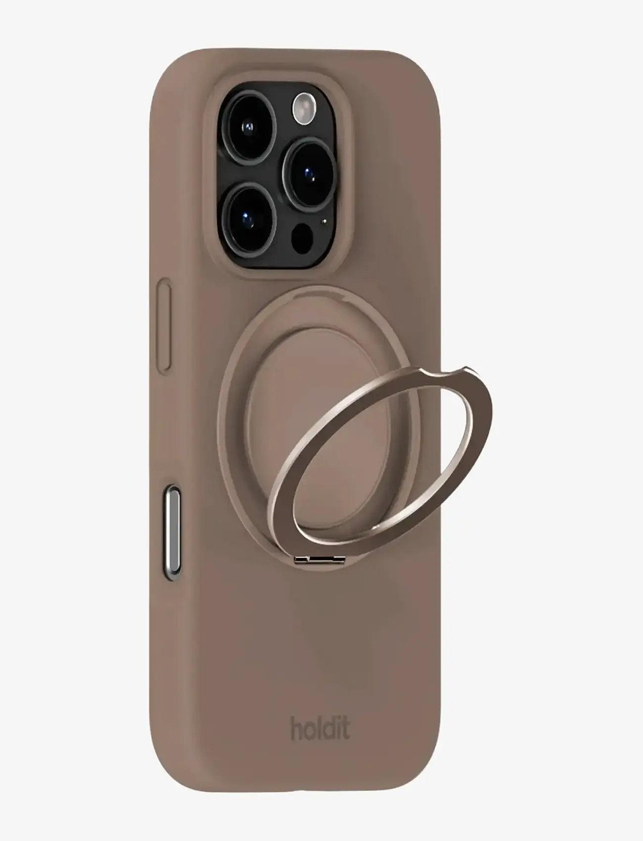 Holdit - Silicone Stand Case iPhone 16 Pro Max Mocha Brown - mobilskal - mocha brown - 1