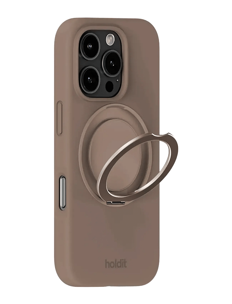 Holdit - Silicone Stand Case iPhone 16 Pro Max Mocha Brown - mobilskal - mocha brown - 1