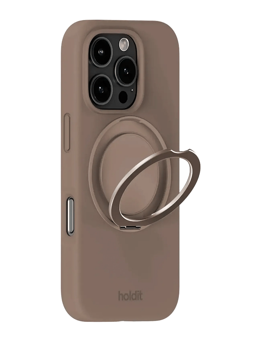 Holdit - Silicone Stand Case iPhone 16 Pro Max Mocha Brown - puhelimen kuoret - mocha brown - 1