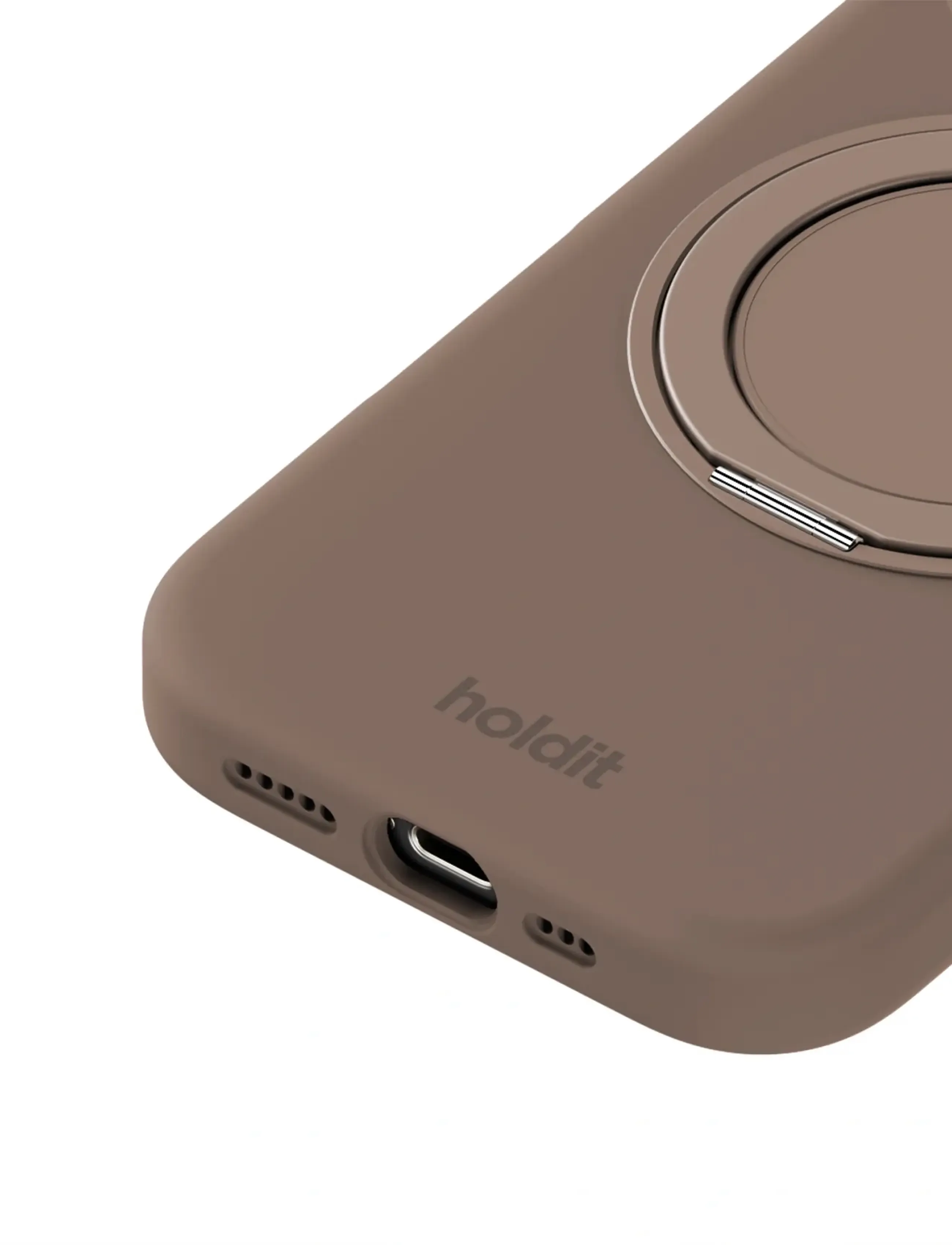 Holdit - Silicone Stand Case iPhone 16 Pro Max Mocha Brown - puhelimen kuoret - mocha brown - 2