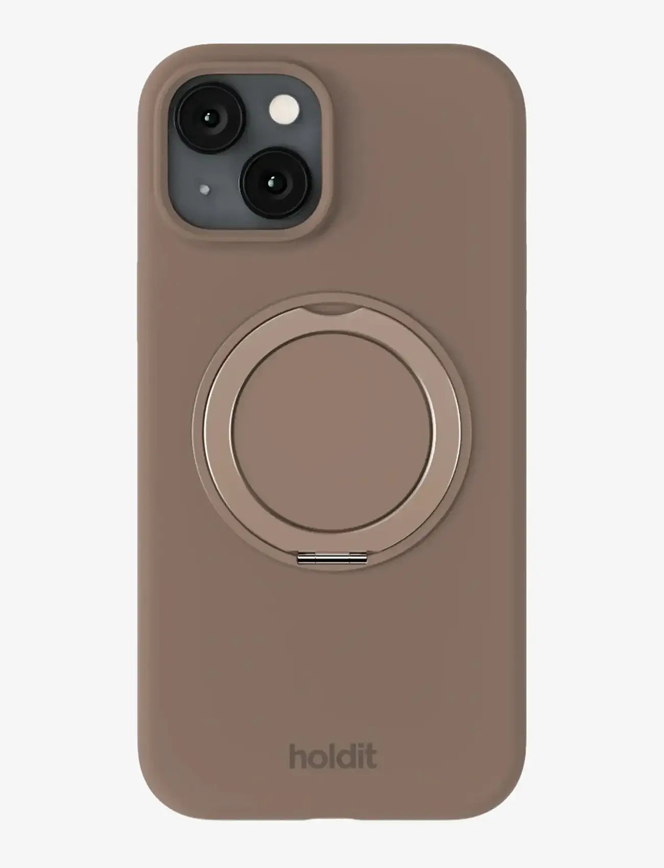 Holdit - Silicone Stand Case iPhone 16e/15 Mocha Brown - mobilskal - mocha brown - 0