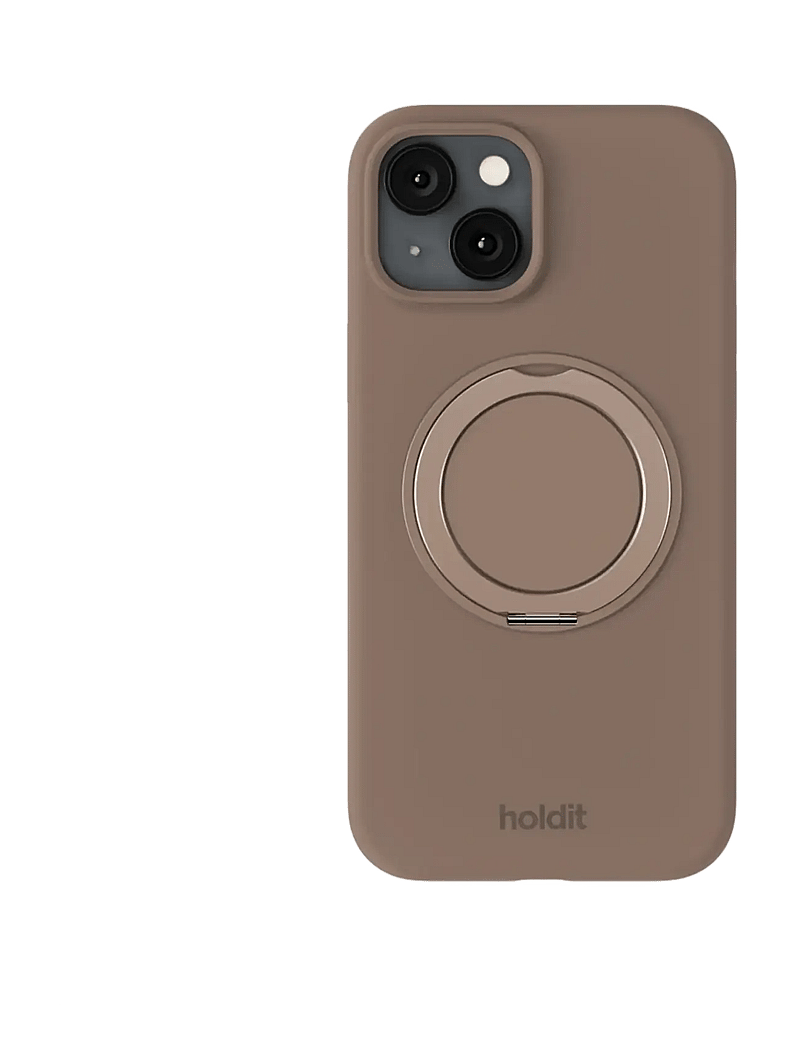 Holdit - Silicone Stand Case iPhone 16e/15 Mocha Brown - mobilskal - mocha brown - 0