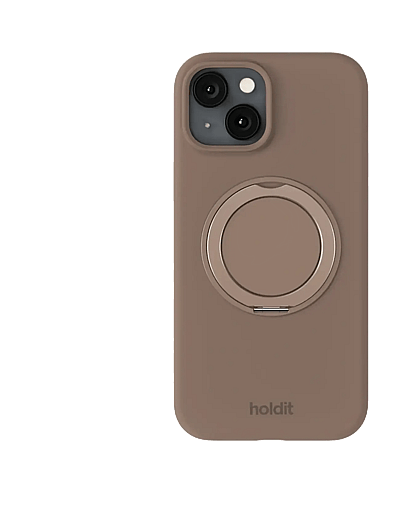Silicone Stand Case Iphone 16e/15 Mocha Brown - Mobil Cover