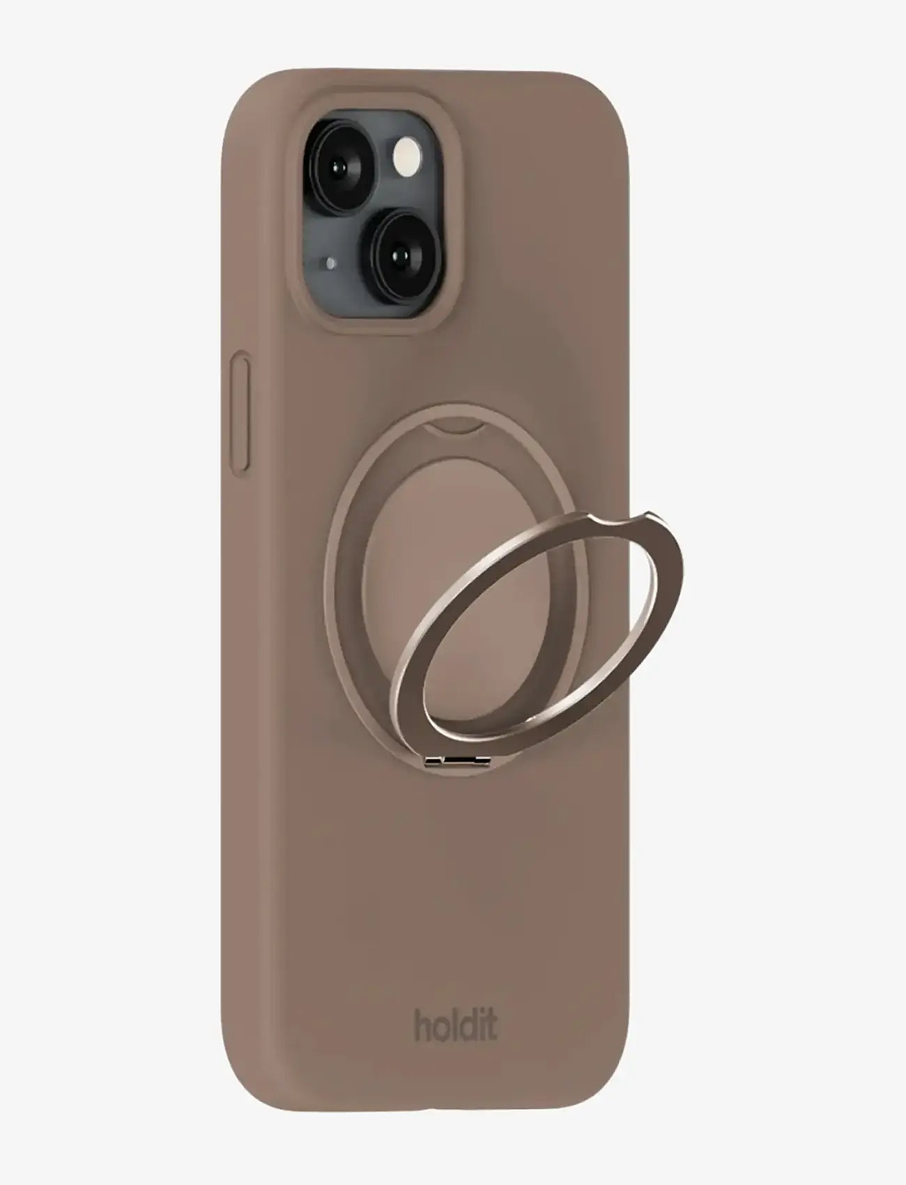 Holdit - Silicone Stand Case iPhone 16e/15 Mocha Brown - mobilskal - mocha brown - 1