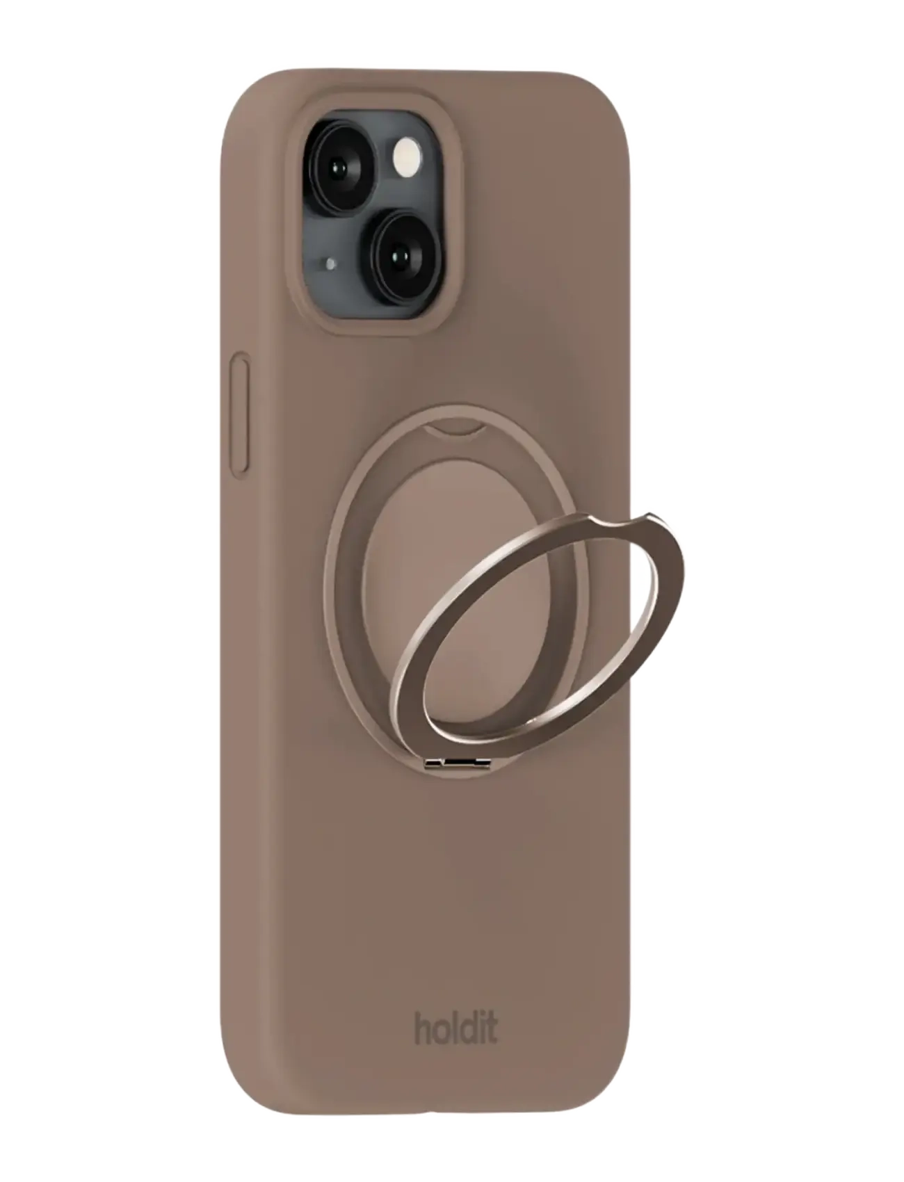Holdit - Silicone Stand Case iPhone 16e/15 Mocha Brown - handycover - mocha brown - 1