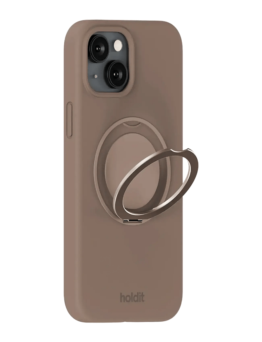 Holdit - Silicone Stand Case iPhone 16e/15 Mocha Brown - puhelimen kuoret - mocha brown - 1