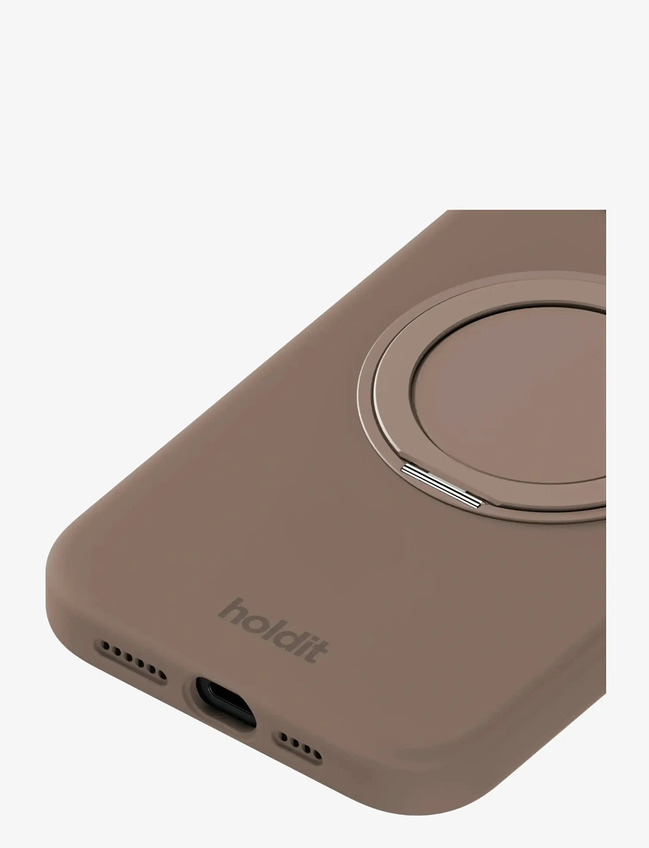 Holdit - Silicone Stand Case iPhone 16e/15 Mocha Brown - mobilskal - mocha brown - 3