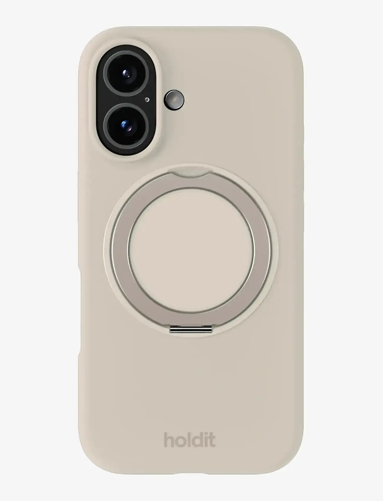 Holdit - Silicone Stand Case iPhone 16 Mocha Brown - mobilskal - light beige - 0