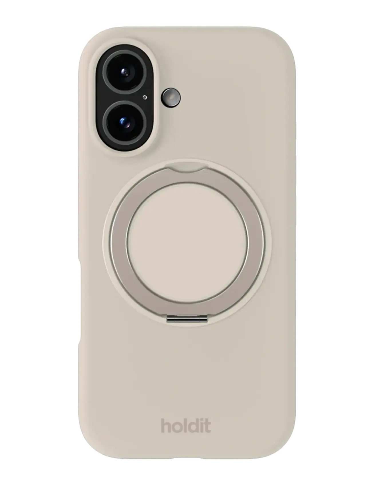 Holdit - Silicone Stand Case iPhone 16 Mocha Brown - puhelimen kuoret - light beige - 0