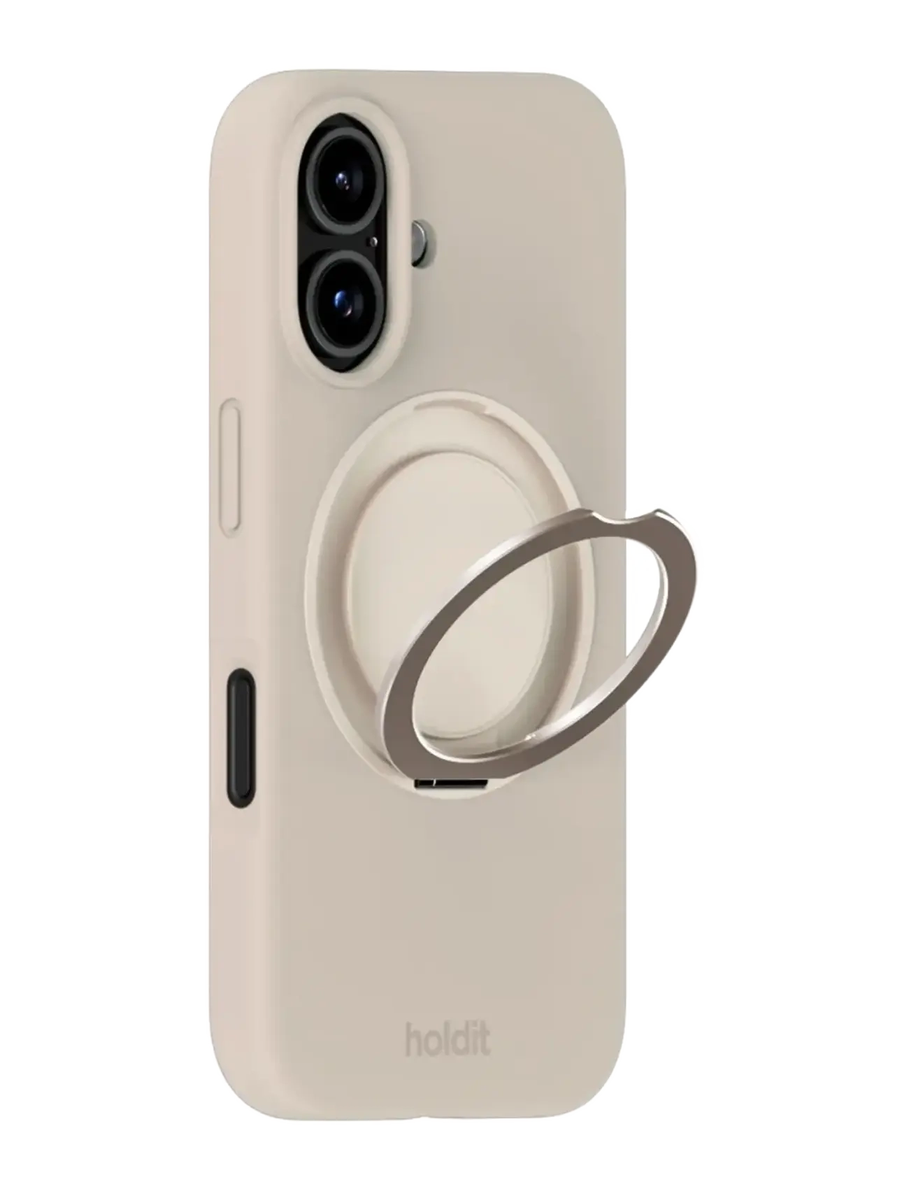 Holdit - Silicone Stand Case iPhone 16 Mocha Brown - puhelimen kuoret - light beige - 1