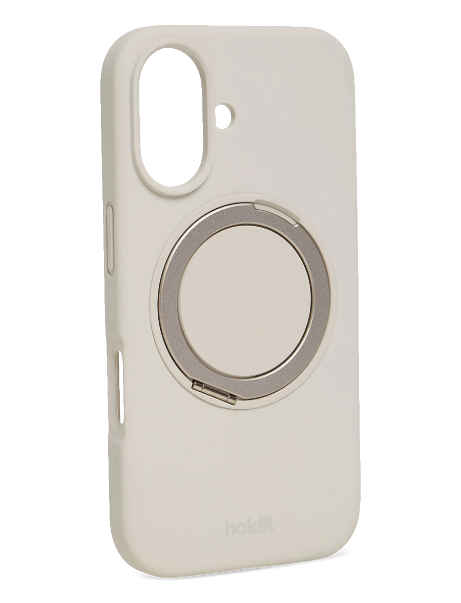 Holdit - Silicone Stand Case iPhone 16 Mocha Brown - mobilcovers - light beige - 2