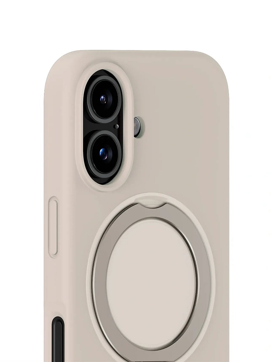 Holdit - Silicone Stand Case iPhone 16 Mocha Brown - puhelimen kuoret - light beige - 2