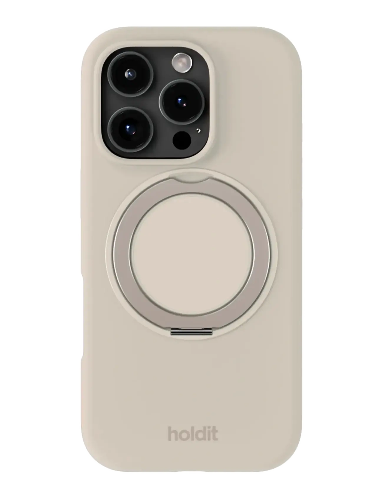 Holdit Silicone Stand Case iPhone 16 Pro Mocha Brown - Handycover - LIGHT BEIGE / beige