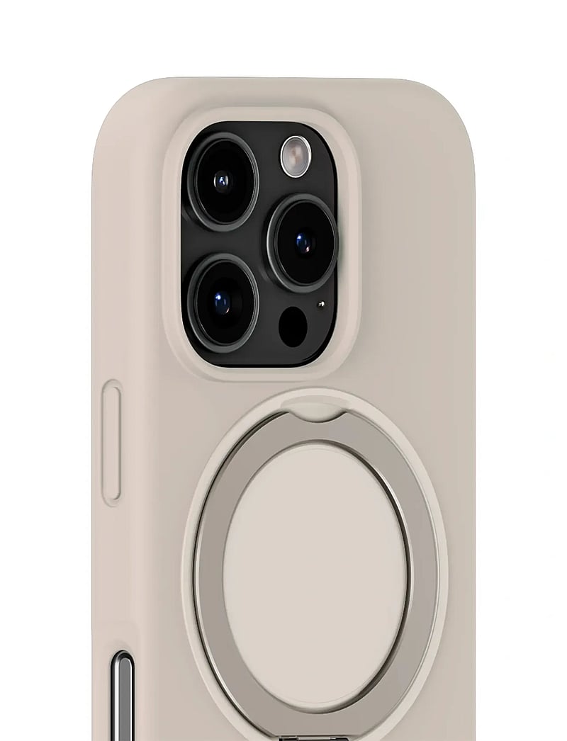 Holdit - Silicone Stand Case iPhone 16 Pro Mocha Brown - mobilskal - light beige - 3