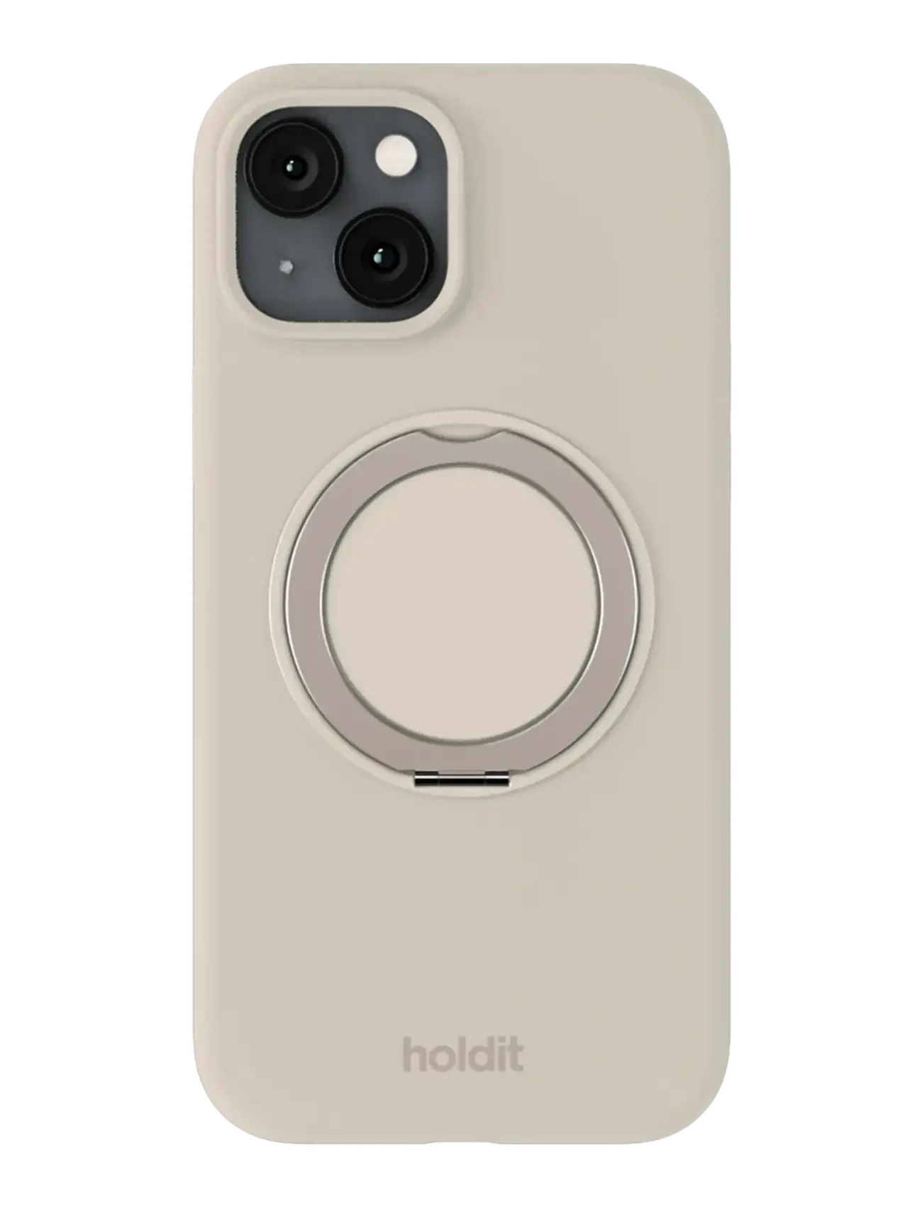 Holdit Silicone Stand Case iPhone 16e/15 Mocha Brown - Accessoarer - LIGHT BEIGE / beige