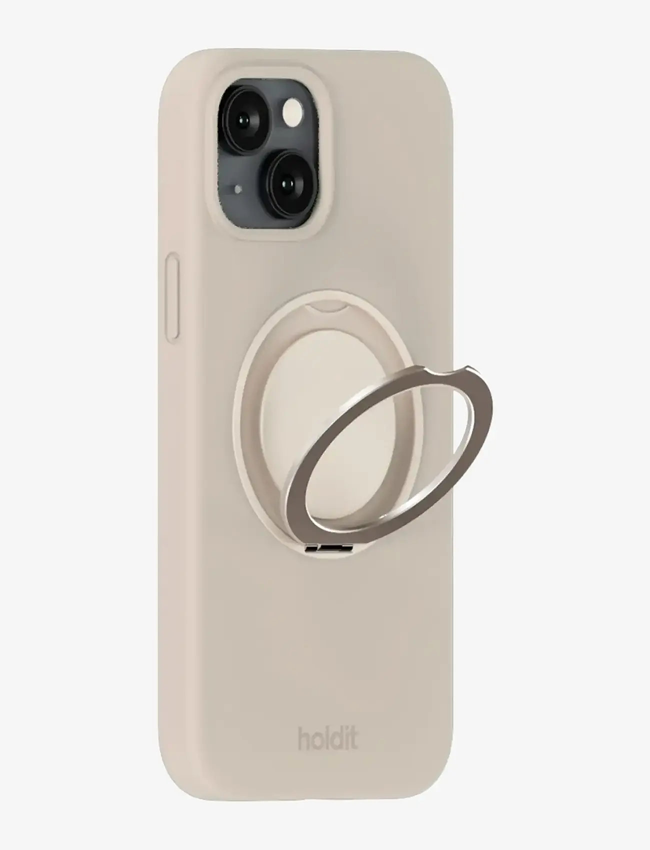 Holdit - Silicone Stand Case iPhone 16e/15 Mocha Brown - handycover - light beige - 1