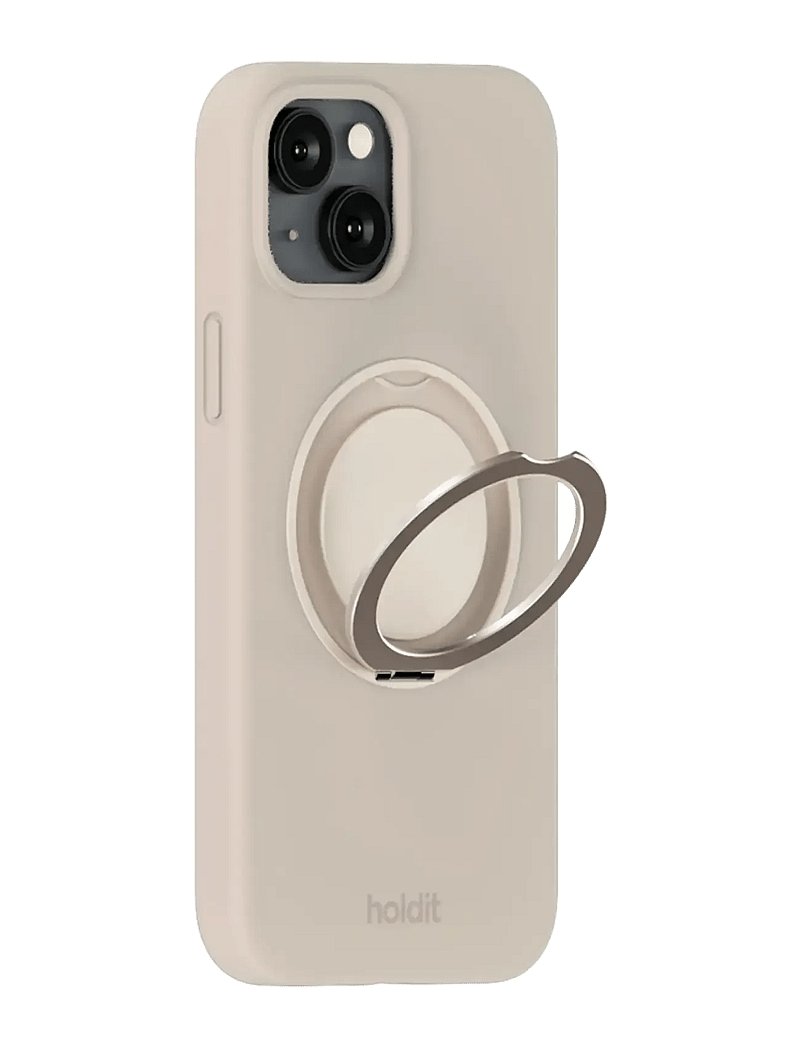 Holdit - Silicone Stand Case iPhone 16e/15 Mocha Brown - handycover - light beige - 1
