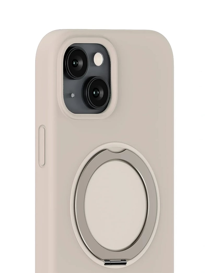Holdit - Silicone Stand Case iPhone 16e/15 Mocha Brown - handycover - light beige - 3