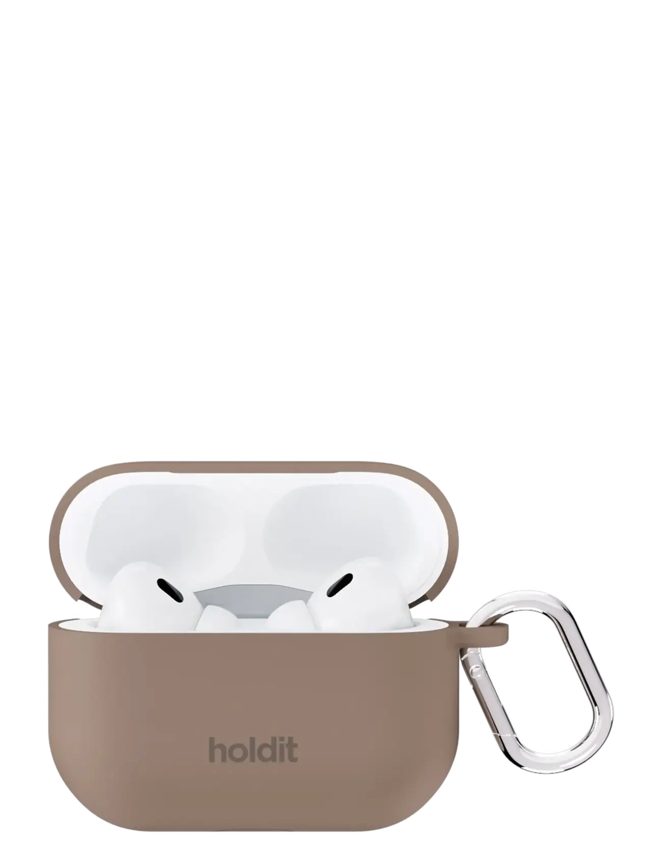 Holdit Silicone Case Solid Airpods Pro 1&2, Kvinder, AirPods Pro Silikone Etui, Brun, Str: AIRPODS PRO 1&2