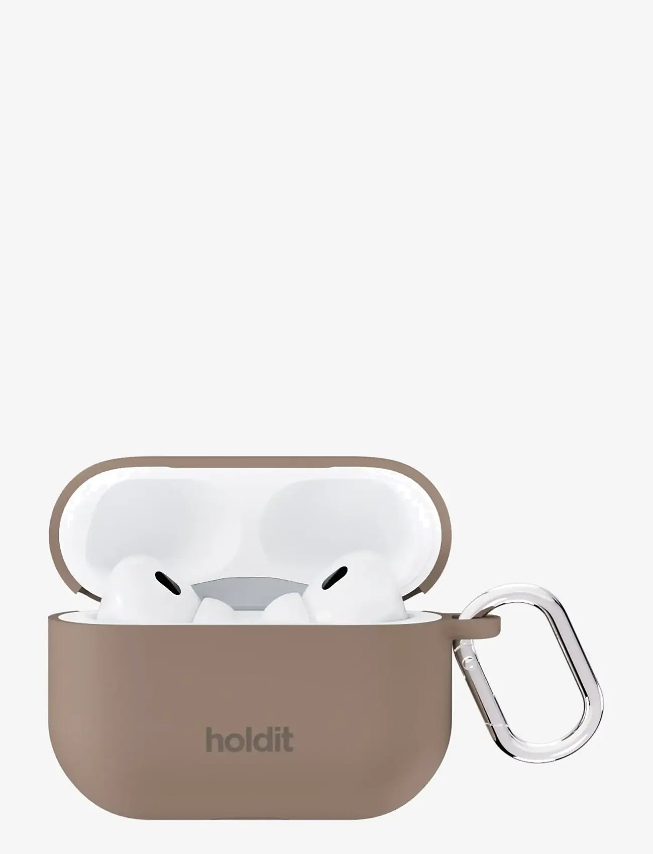 Holdit - Silicone Case Solid AirPods Pro 1&2 - kopfhörertäschchen - mocha brown - 0
