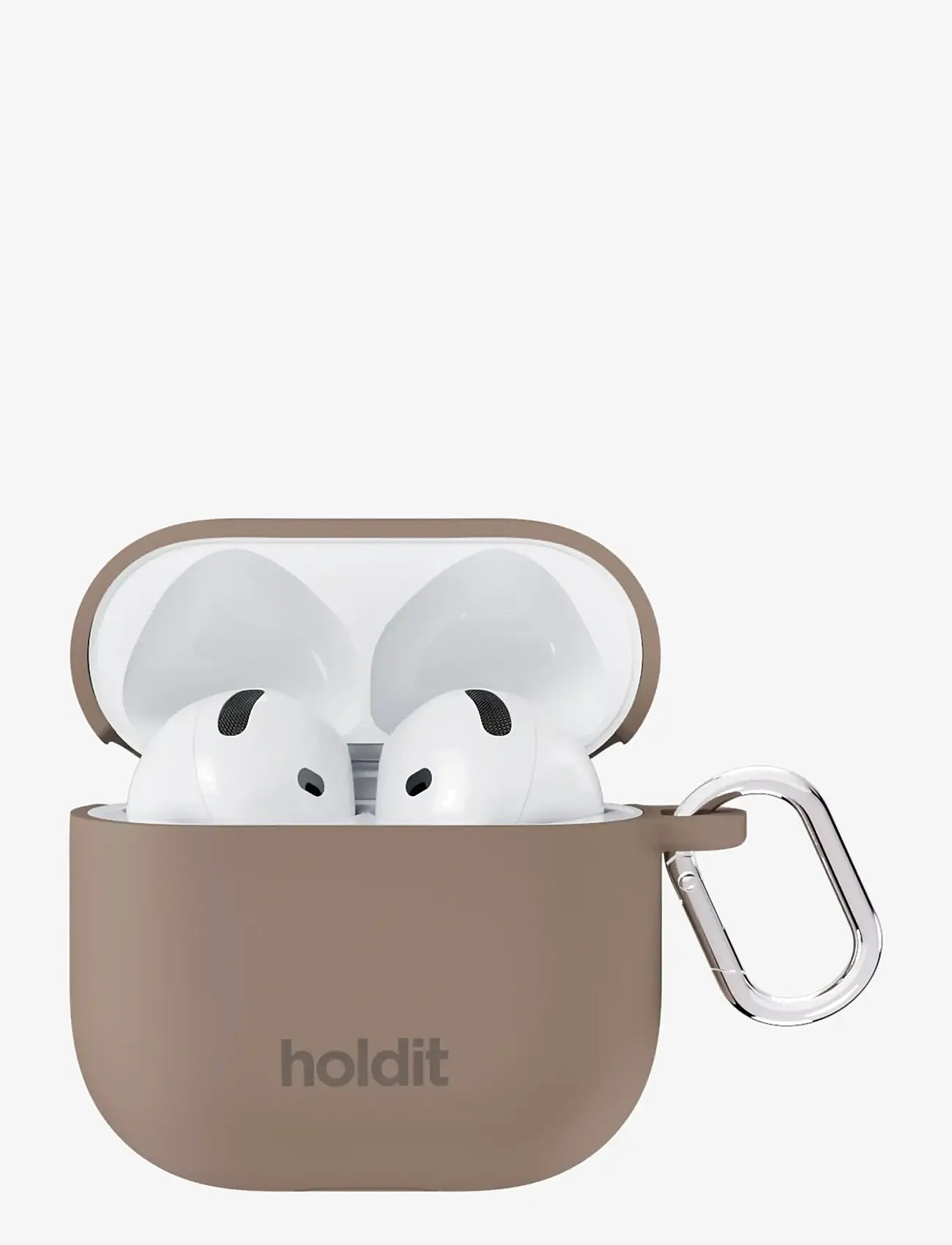 Holdit - Silicone Case Solid AirPods 4 - kopfhörertäschchen - mocha brown - 0