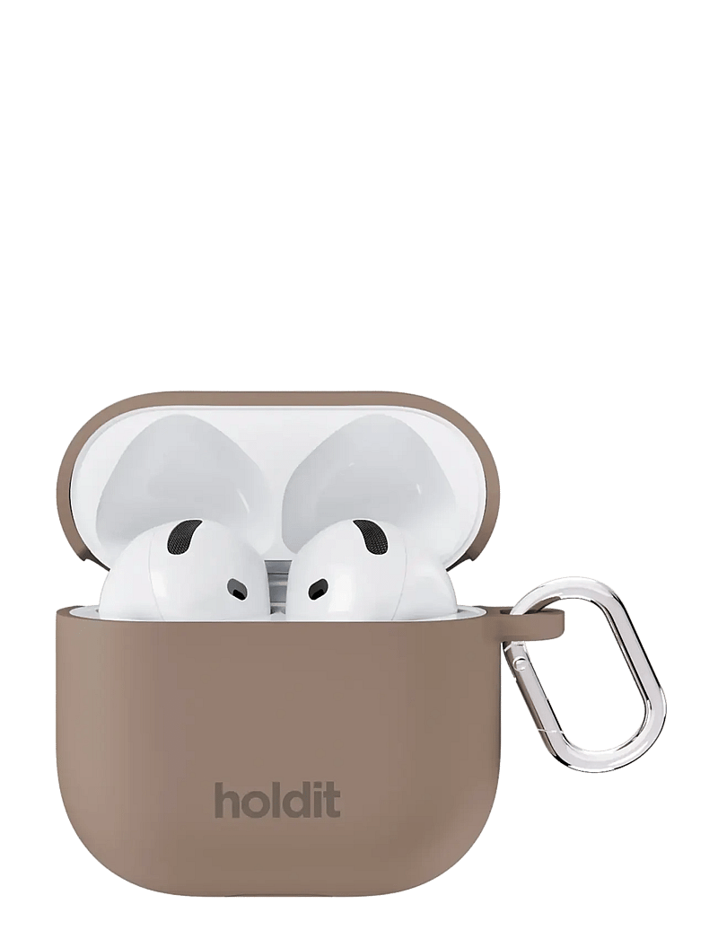 Holdit - Silicone Case Solid AirPods 4 - kopfhörertäschchen - mocha brown - 0