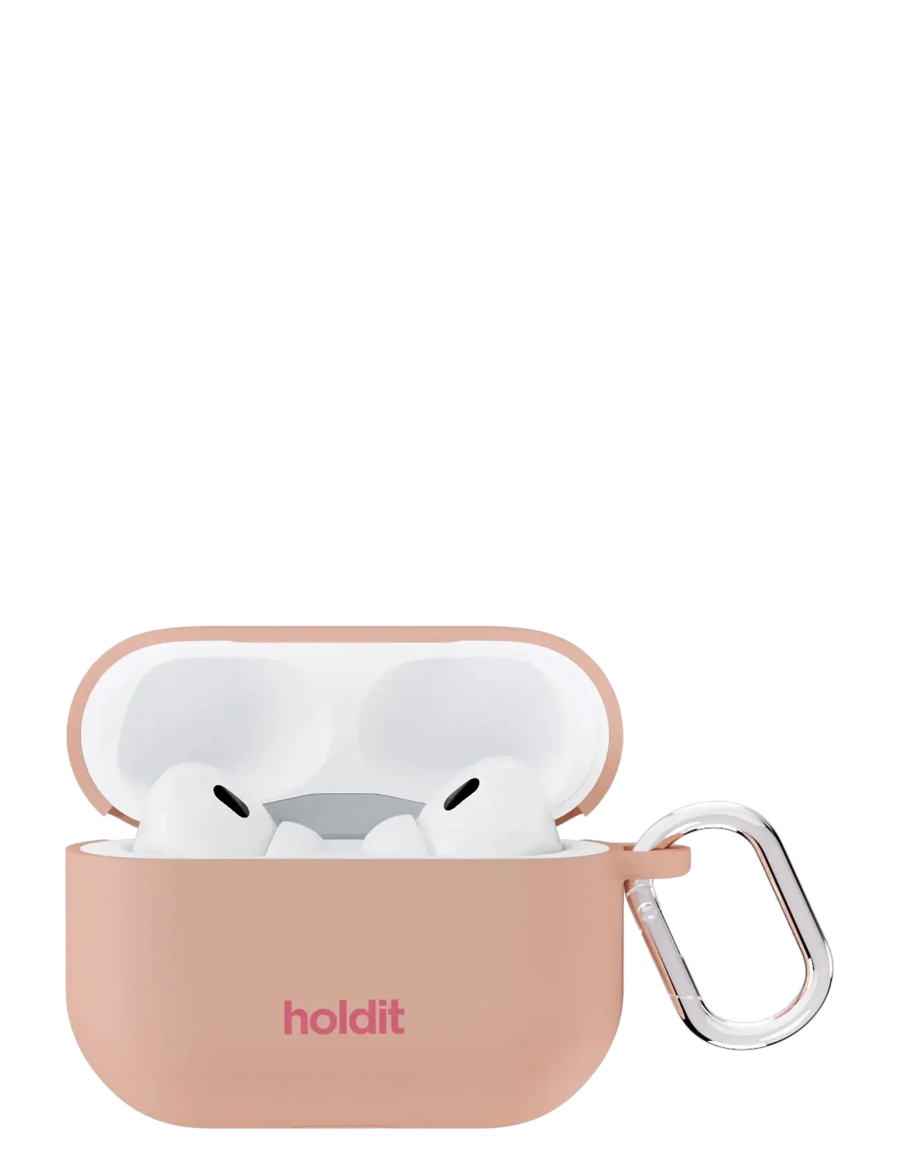 Holdit Silicone Case Solid Airpods Pro 1&2, Kvinder, Silikone AirPods Etui, Pink, Str: AIRPODS PRO 1&2