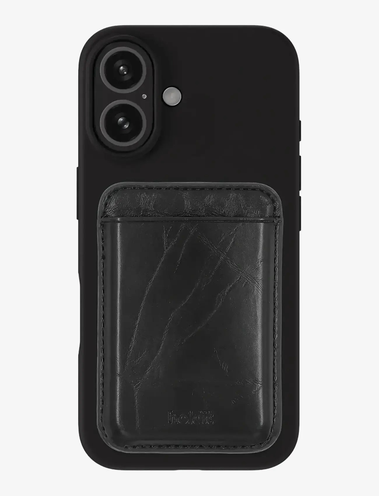 Holdit - Card Holder, MagSafe Compatible - mobilhållare & phone charms - black crinkle - 3