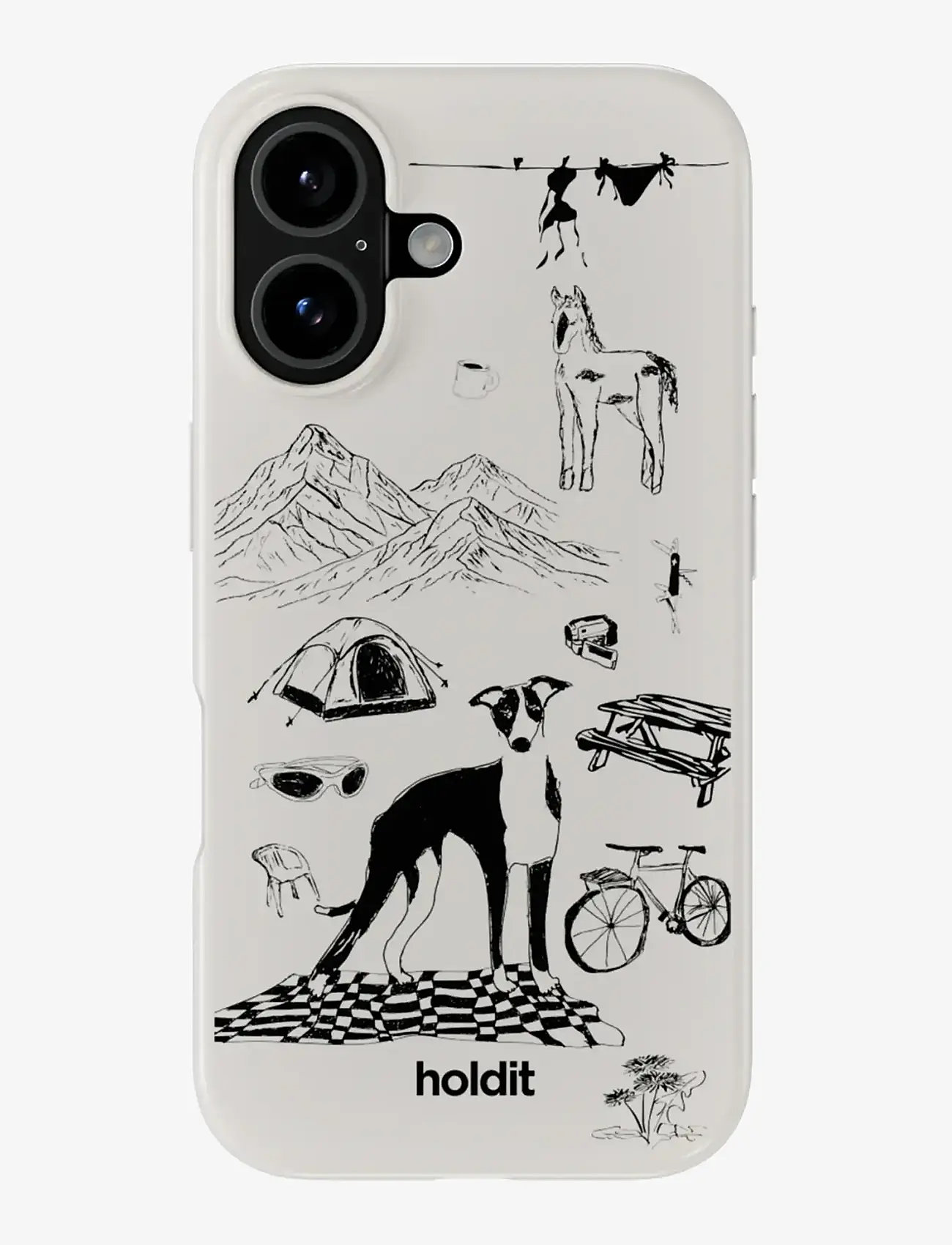 Holdit - Graphic Case MagSafe Cpt. IPH 16 - mobilskal - wool gray - 0