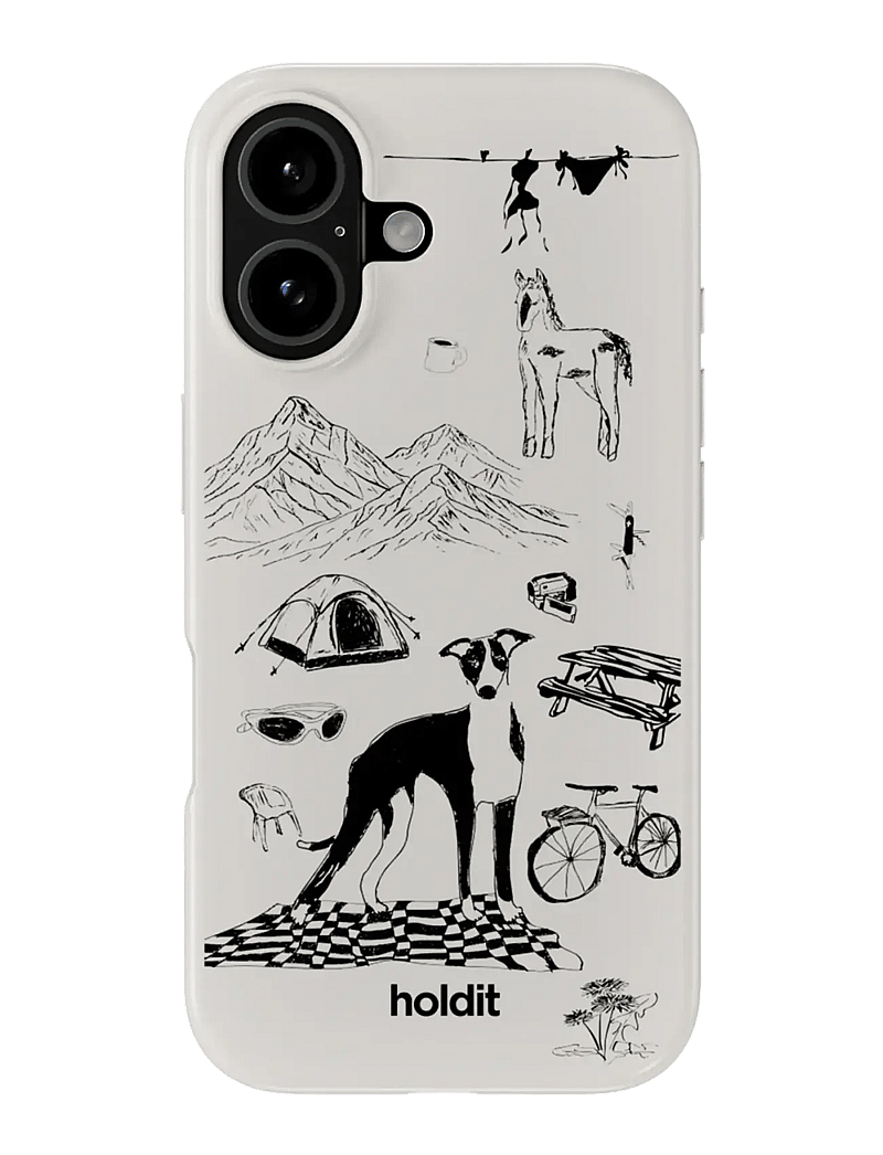 Holdit - Graphic Case MagSafe Cpt. IPH 16 - mobilskal - wool gray - 0