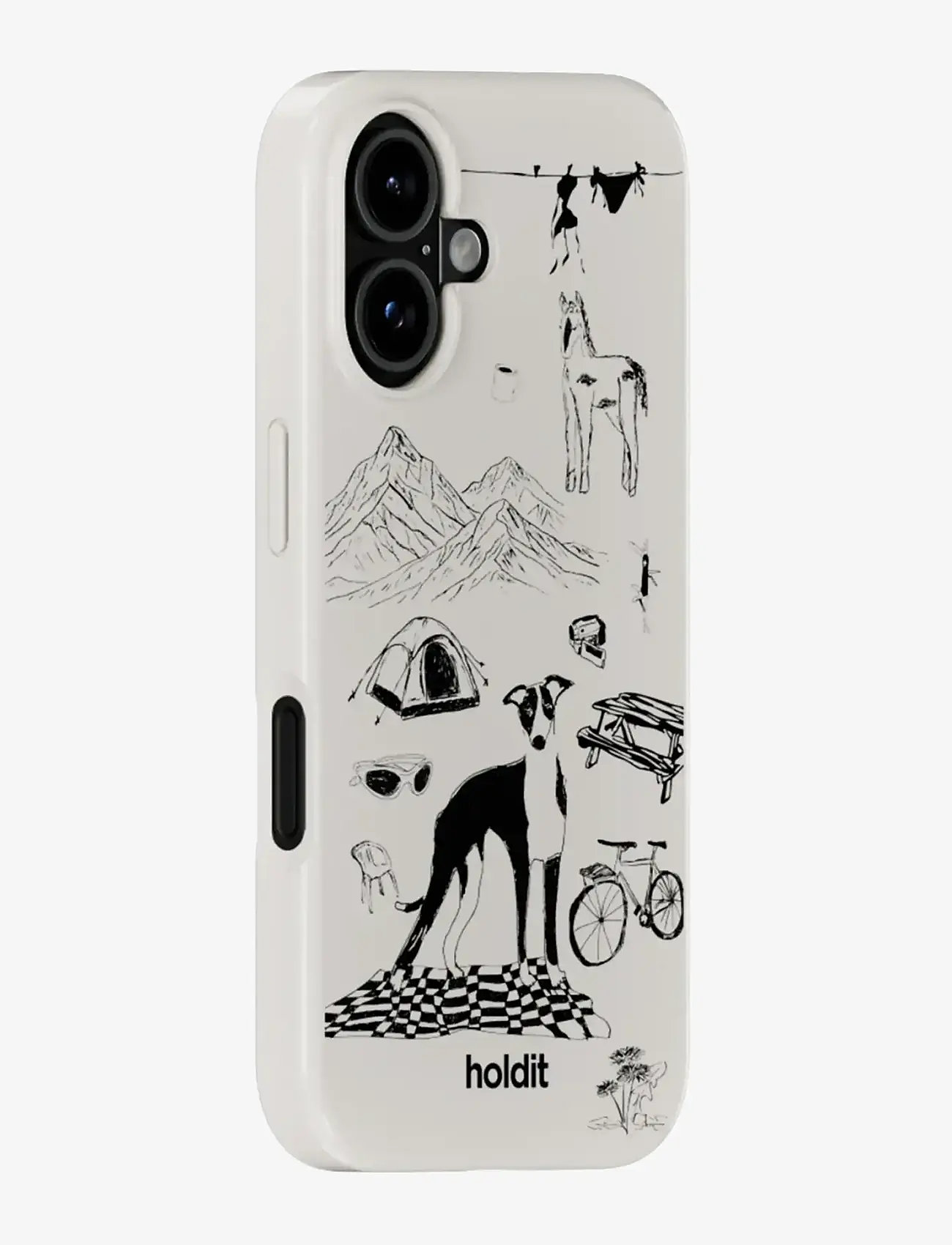 Holdit - Graphic Case MagSafe Cpt. IPH 16 - mobilskal - wool gray - 2