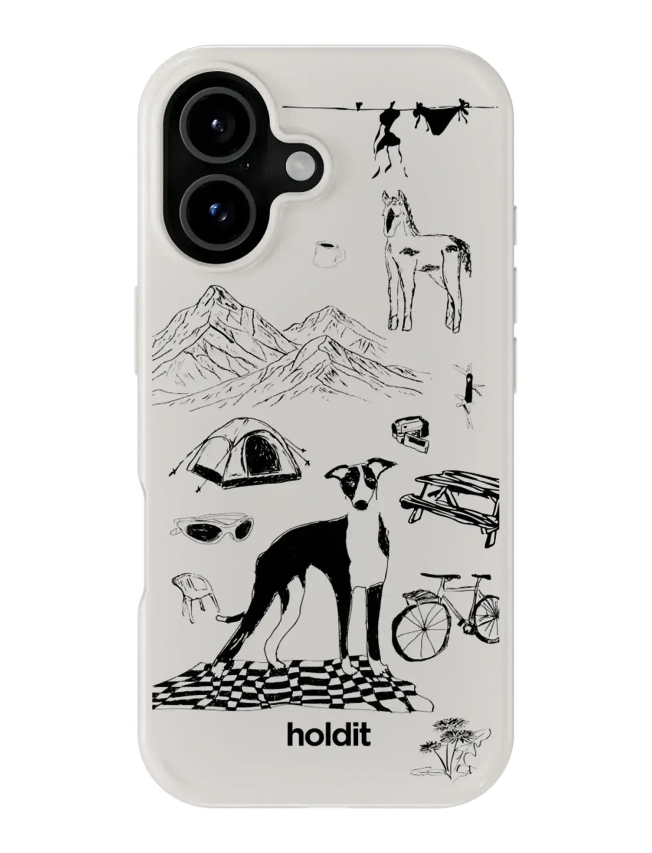 Holdit Graphic Case Magsafe Cpt. Iph 17, IPHONE 17, Grey, Mobiltilbehør-Covers > Telefontasker, Dame