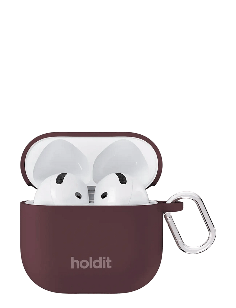 Holdit - Silicone Case Solid AirPods 4 - airpodsi ümbriseid - bordeaux - 0