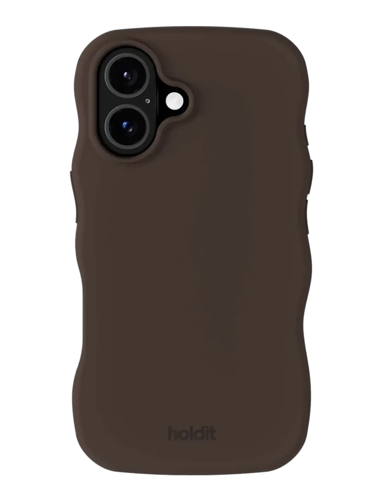 Holdit Wavy Case Silicone MagSafe Cpt. IPH 16 - Põhirõivad - CHOCOLATE / brown