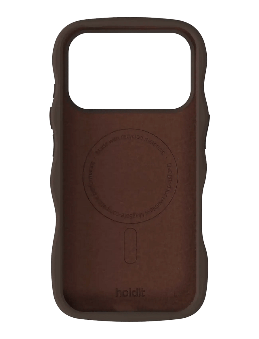 Holdit - Wavy Silicone MagSafe Cpt. IPH18Pro/17Pro - telefonide ümbrised - chocolate - 1