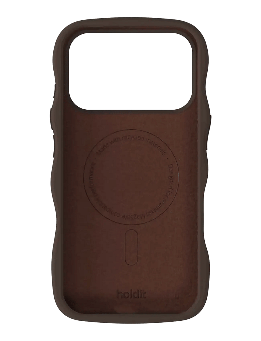 Holdit - Wavy Silicone MagSafe C. IPH18ProMax/17ProMax - telefonide ümbrised - chocolate - 1