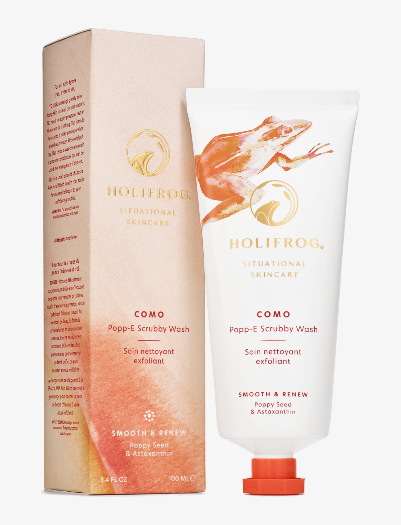 HoliFrog Como Popp-E Renewal Scrubby Wash, Ansigtsvask & Rensemiddel, Nude, Str: 100 ml