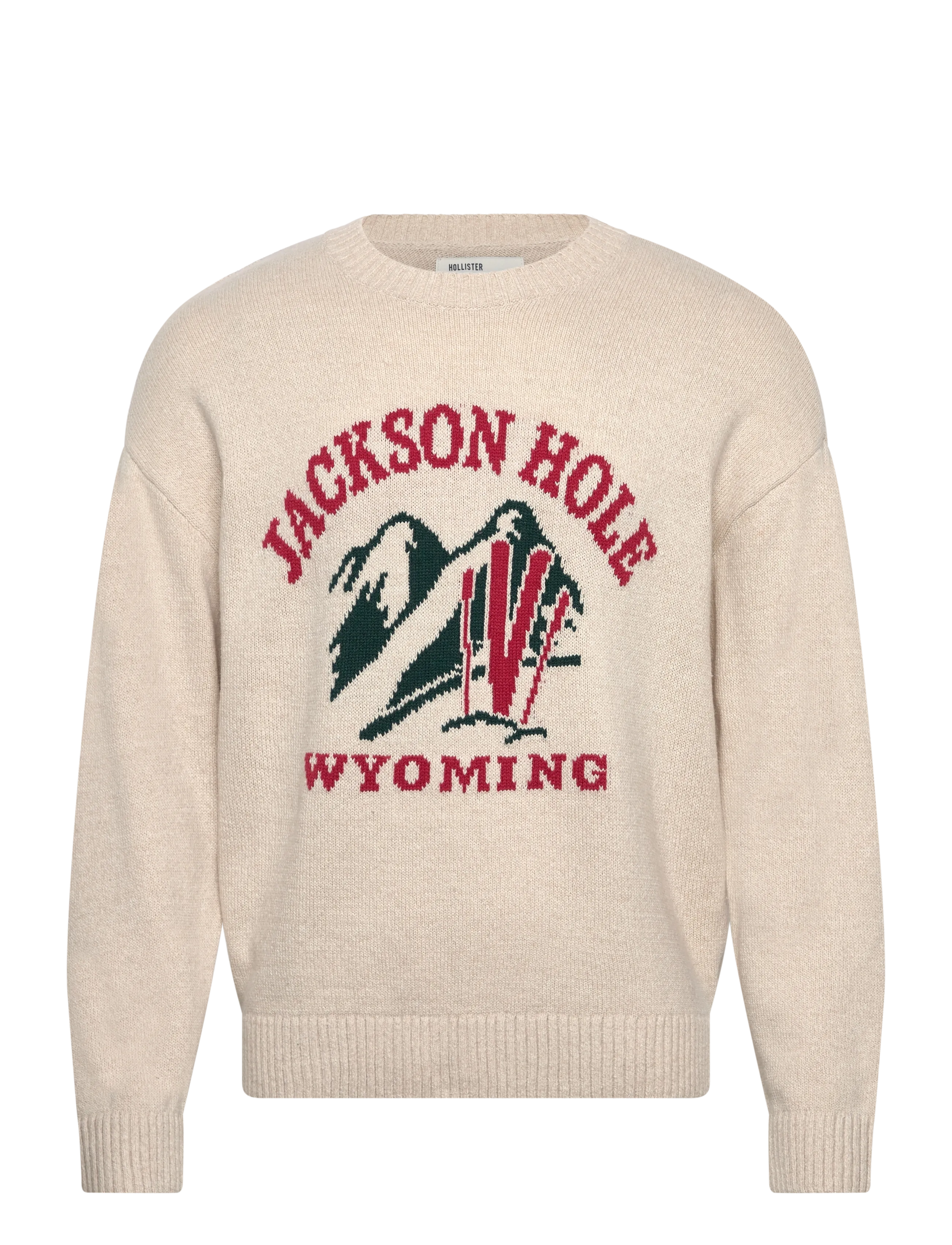 Hollister INTARSIA JERSEY CREW - Strickmode - 100 / cream