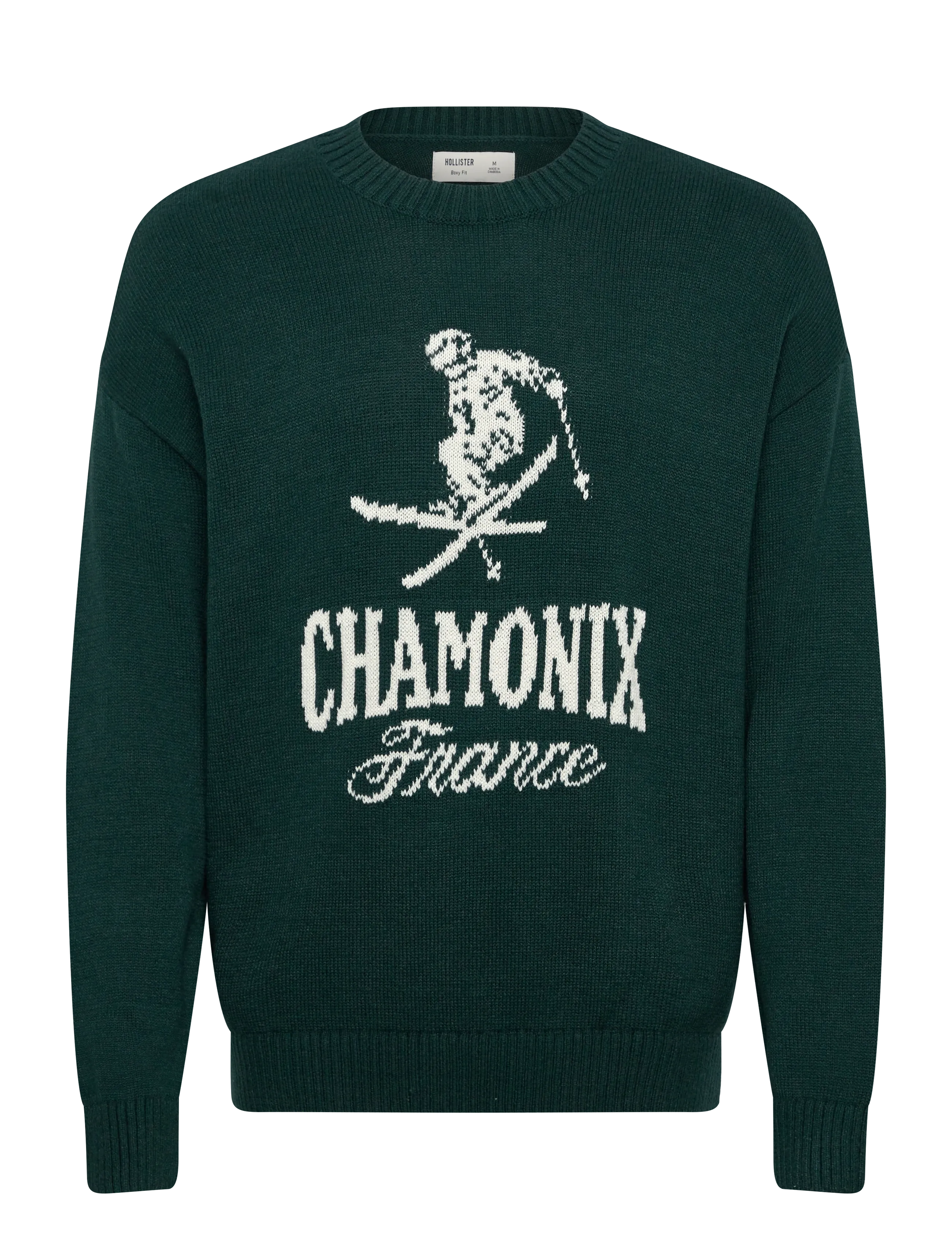 Hollister INTARSIA JERSEY CREW - Strickmode - 300 / green