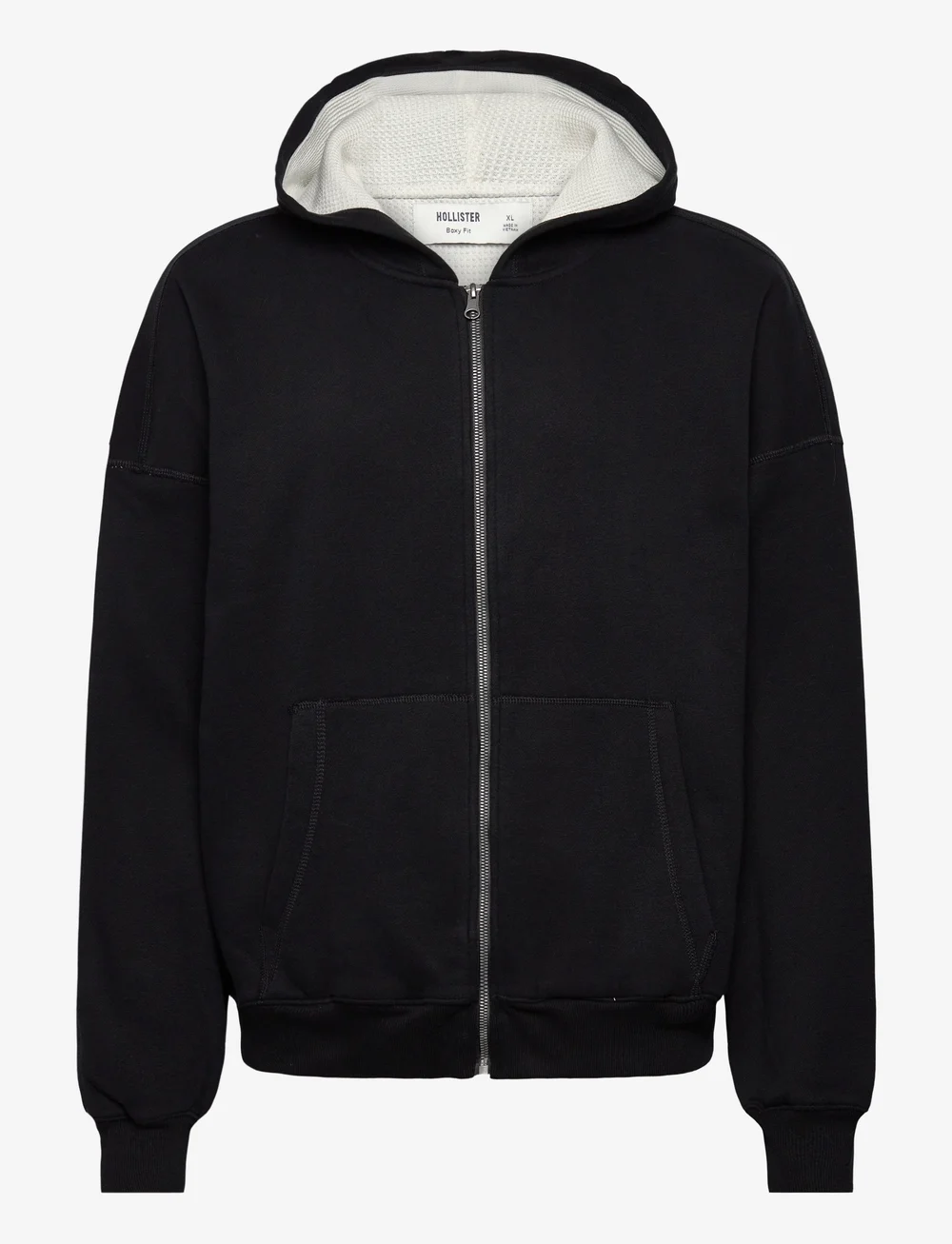 Hollister - BOXY WAFFLE LINED FULL ZIP - kapuzenpullover - 900 - 0