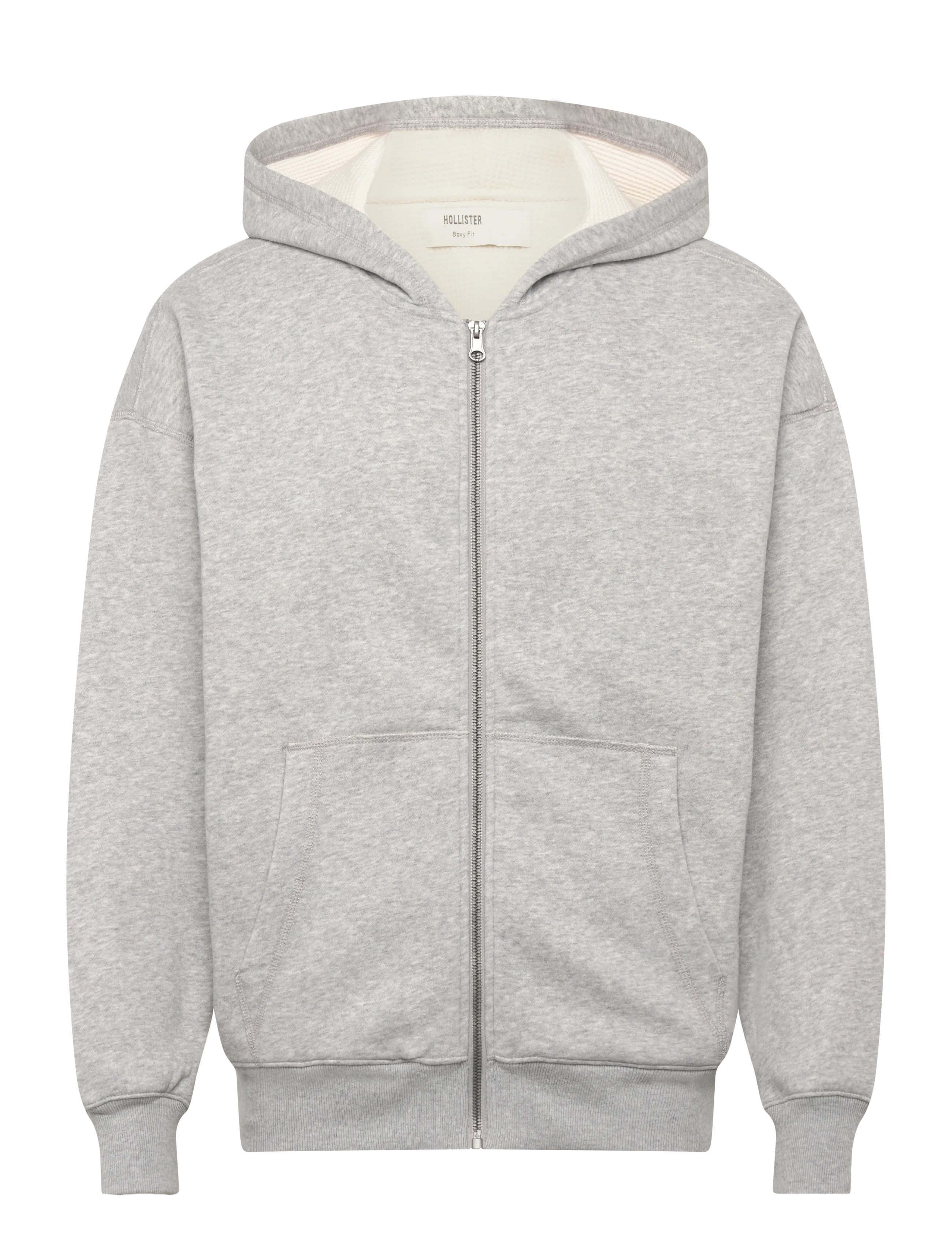Hollister BOXY WAFFLE LINED FULL ZIP - Sweatshirts - 122 / grey