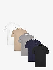 Hollister - HCo. GUYS KNITS - polo marškinėliai trumpomis rankovėmis - white/birch/tan/grey/black multipack - 0