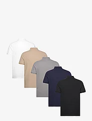 Hollister - HCo. GUYS KNITS - polo marškinėliai trumpomis rankovėmis - white/birch/tan/grey/black multipack - 1