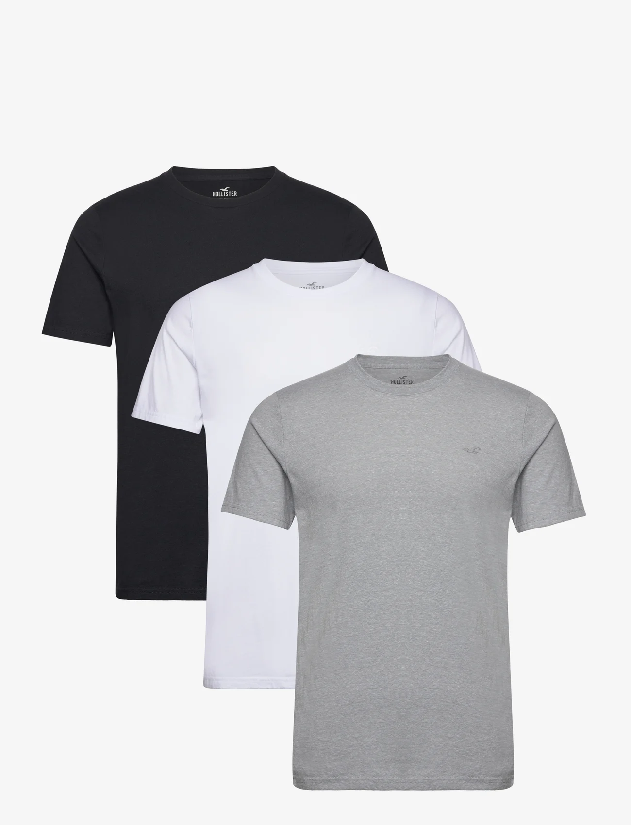 Hollister - HCo. GUYS KNITS - kortärmade t-shirts - white/grey/black - 0