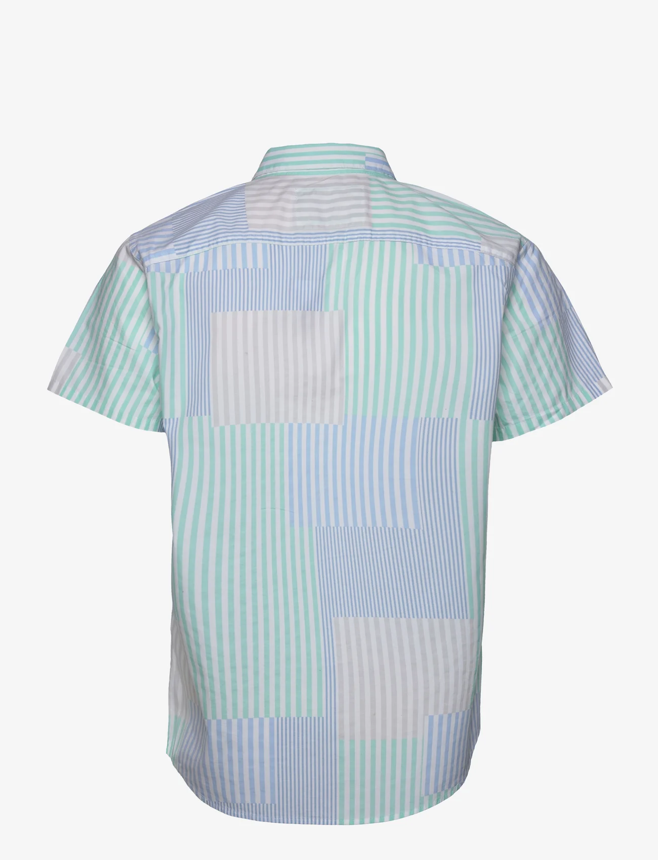Hollister - HCo. GUYS WOVENS - kortermede skjorter - green patchwork stripe - 1